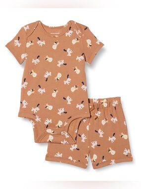 NWT-Amazon Essentials 24M Unisex Toddler 2-Piece Matching Bodysuit & Shorts Set